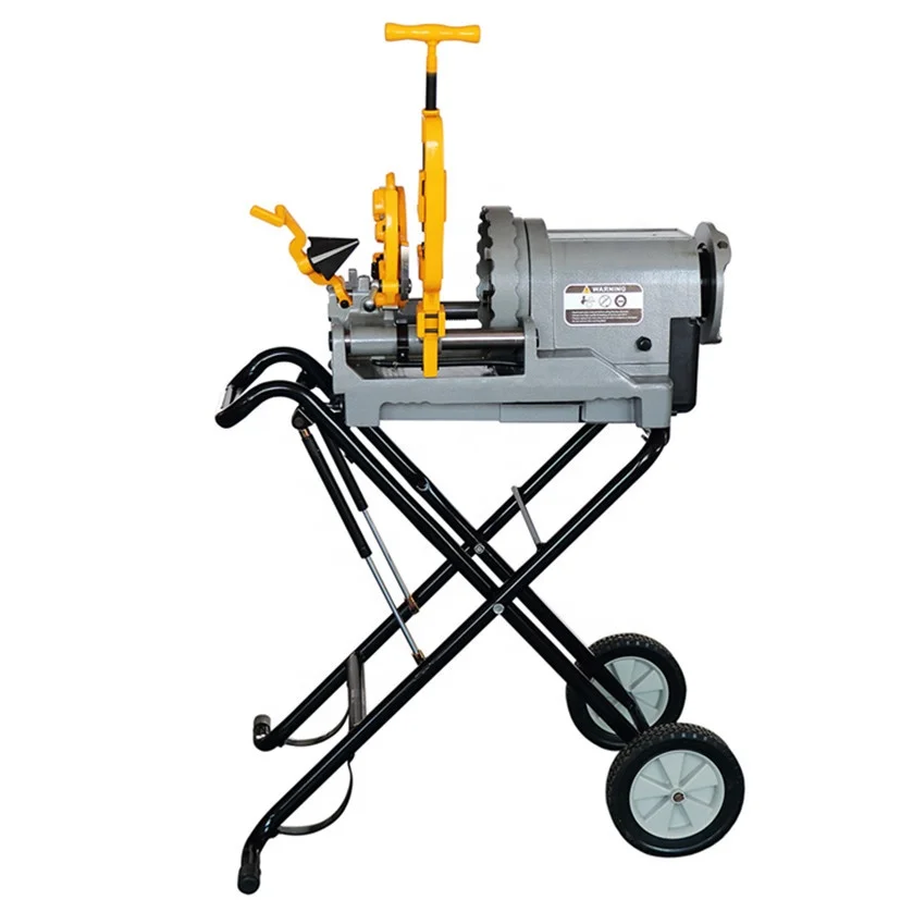 Hongli 3 Inch Top Quality 1233 Pipe Threading Machine With Folding Wheel Stand For Easy Transportation
