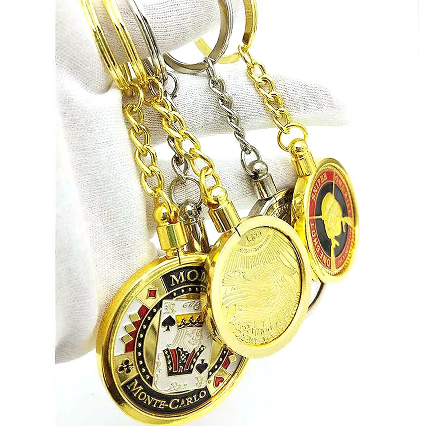 custom metal brass pendant holder coin bezel keychain