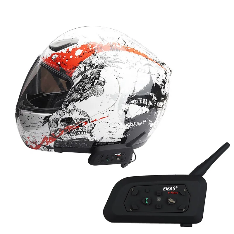 Helmet Intercom Motorcycle Communication System Interphone Moto Helmet Bluetooth Headset BT Intercomunicador