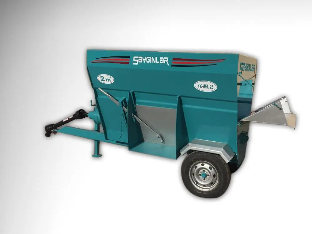 Livestock Feeding Equipment Horizontal Auger Tractor Pto Powered 2m3 Feed Mixer