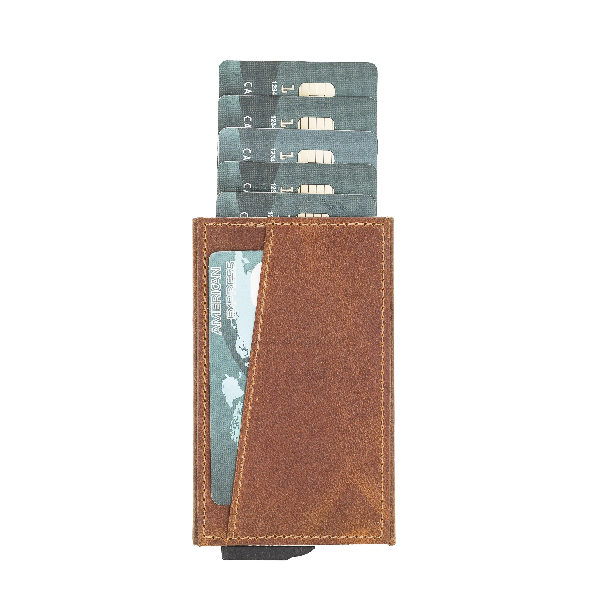 MONDELLO Genuine Leather Handmade Card Holder with RFID Protection and Color Optional