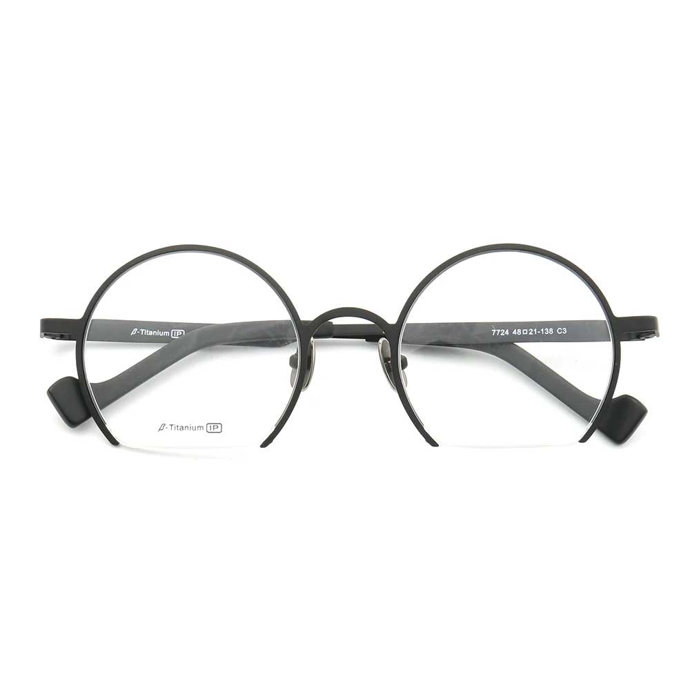 2021 customized Pure Titanium glasses  full frame Optical Frame eyeglasses blue light blocking reading and myopia glasses 7724