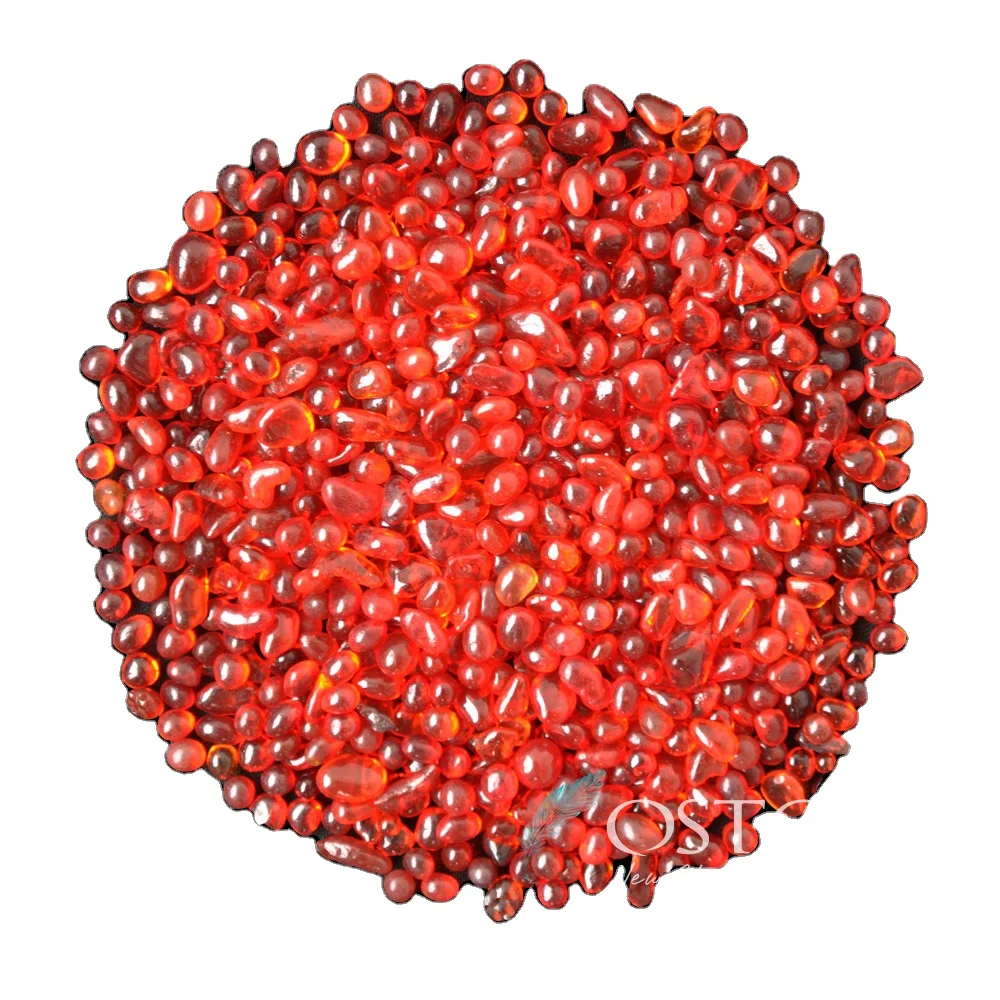 Red Glass Pebbles/China Glass Stone/Cobble With Lowest Price