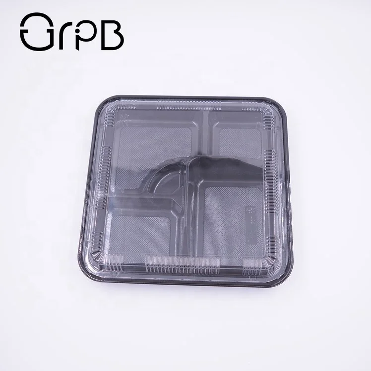 Take out plastic black bento lunch food container box