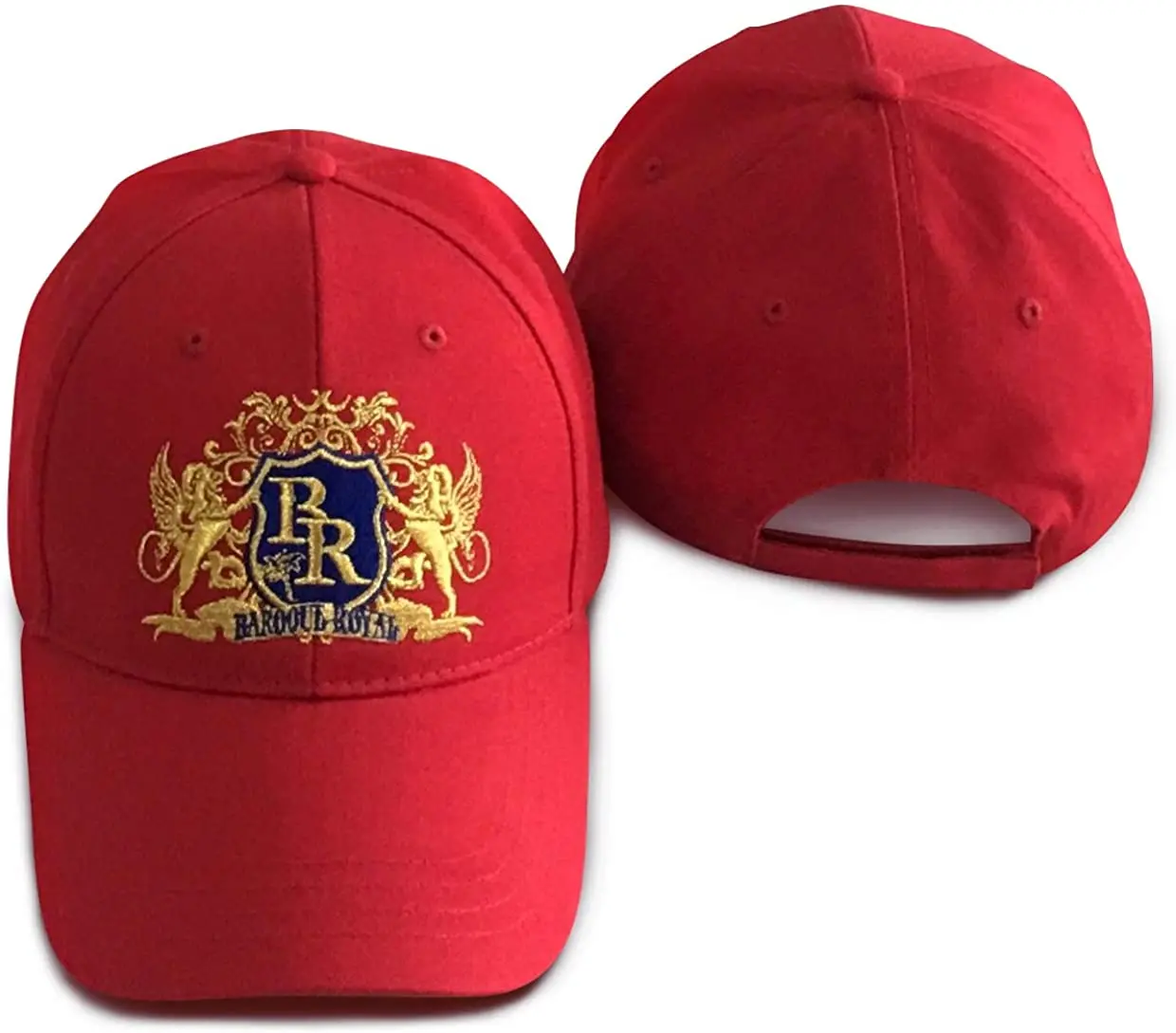 BR BAROQUE ROYAL Mens Cotton Cap Classy Luxurious Casual Hats, Adjustable Summer Dad Cap Gift (Red)
