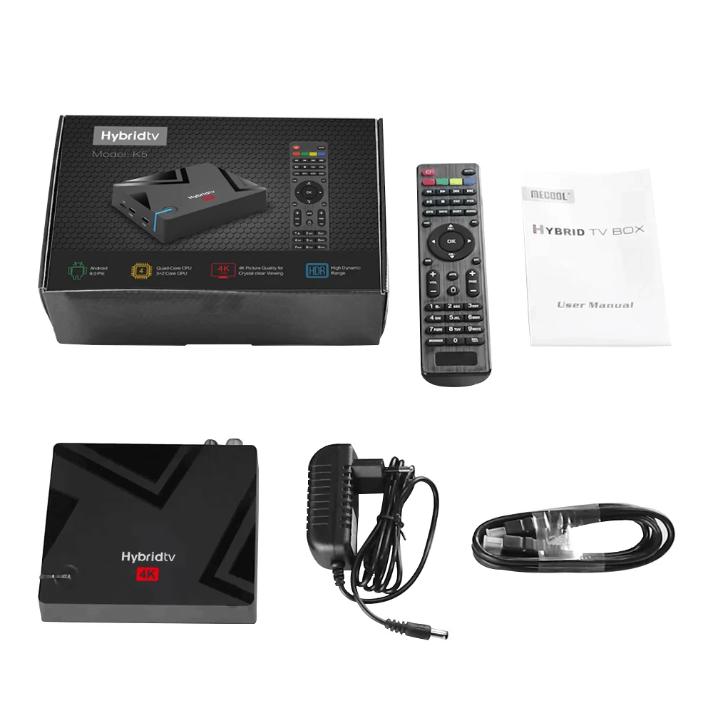  Оптовая продажа Hybridtv K5 Android 9 0 Amlogic S905 DVB S2 T2 C PVR Интернет ТВ коробка цифровой 4K спутниковый приемник