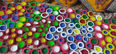 Fancy Handmade Wax Candle Terracotta Designer Diwali Diyas