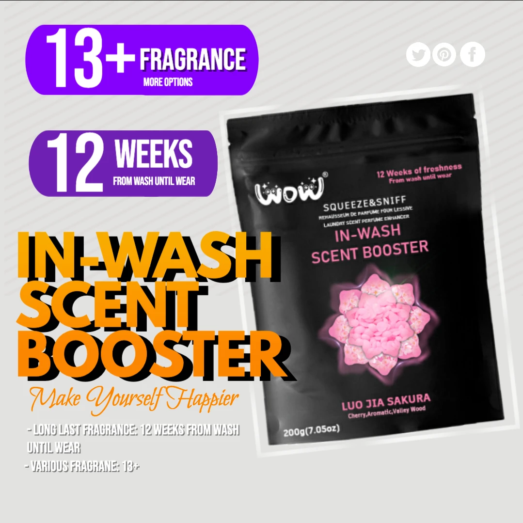 WOW detergent laundry perfume  fragrance beads 2 in 1  scent booster