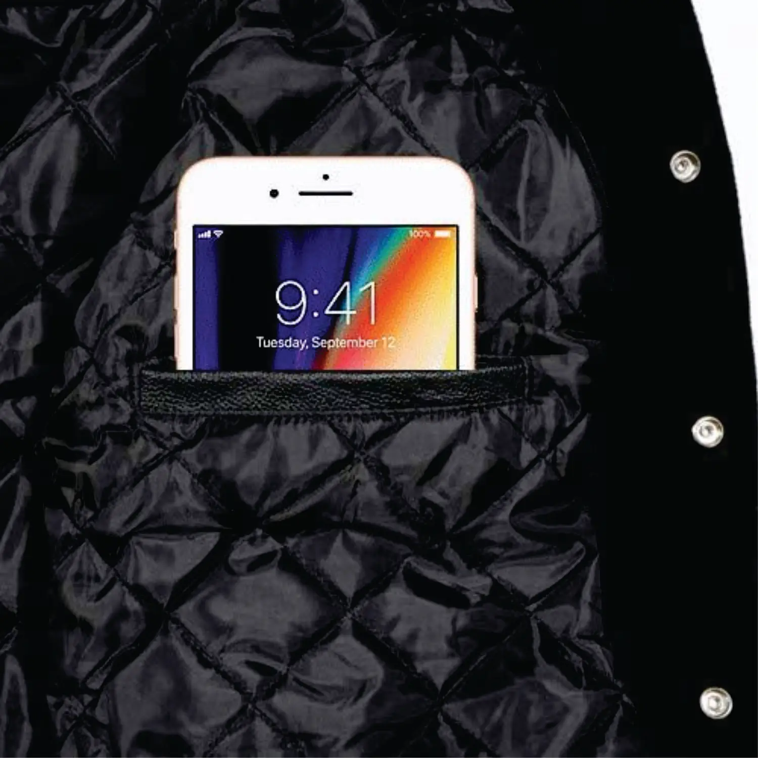 Пользовательский бейсбол Letterman логотип Varsity куртка черный кожаный рукав и красная шерсть с боковым карманом