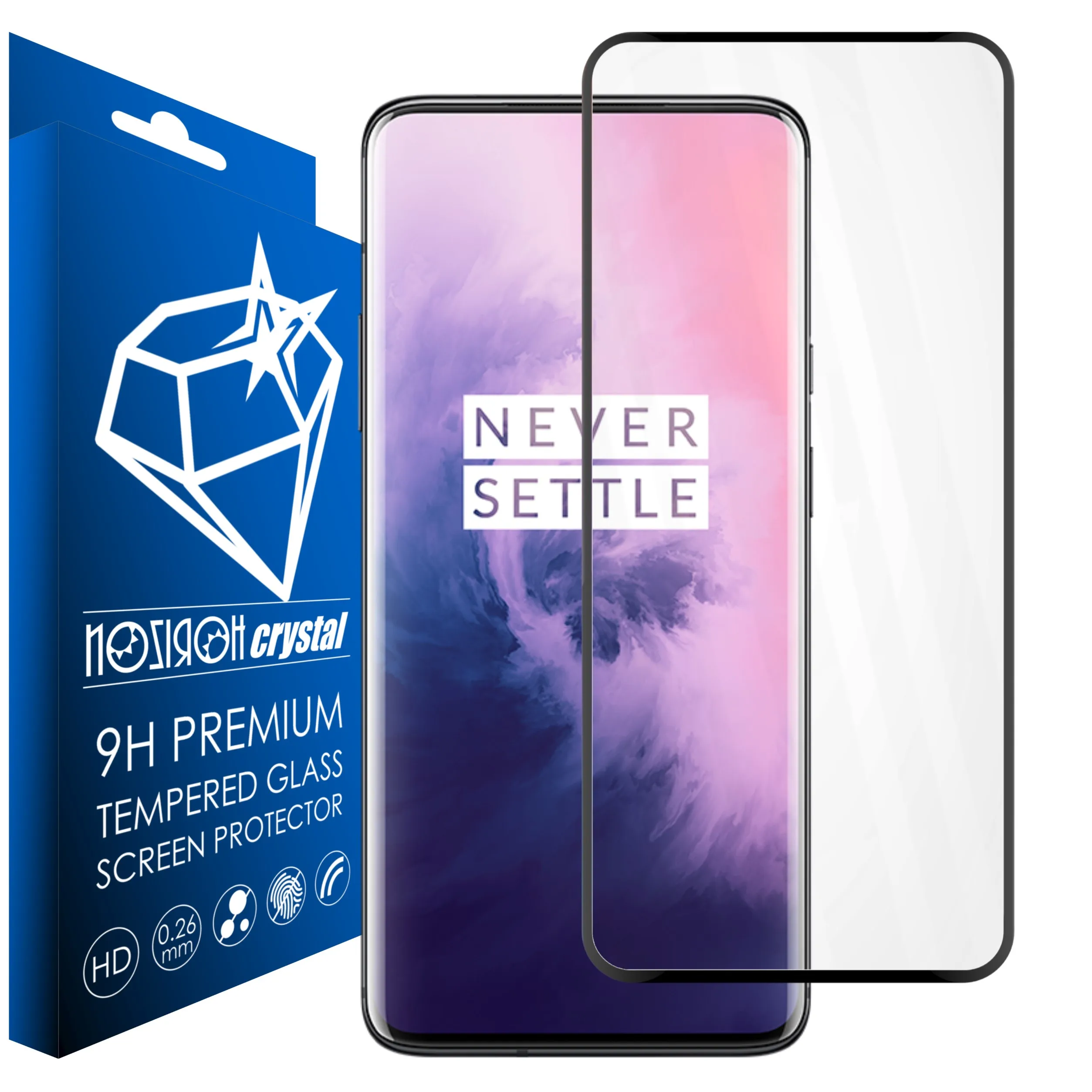 
For OnePlus 7T Pro Noziroh Crystal 3D tempered glass 9H scratchproof screen protector curved full display total protection film 