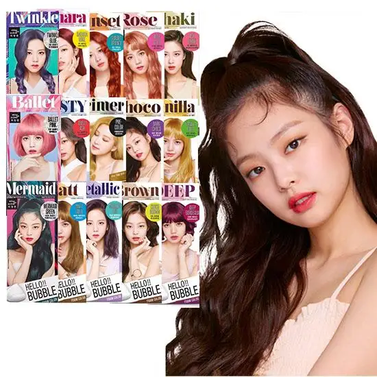 color hair dye Miseenscene Hello Bubble foam Black Pink Foam Hair Color hair Dye Coloring
