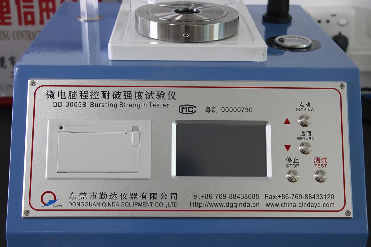 
Automatic Bursting Strength Tester for Paper or Carton 