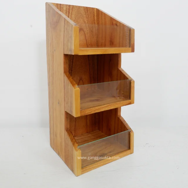 High Quality 3 Tier Bamboo Shelf Multi Functional Acrylic Display Stand for Coffee Tea Condiments and Kitchen Organization