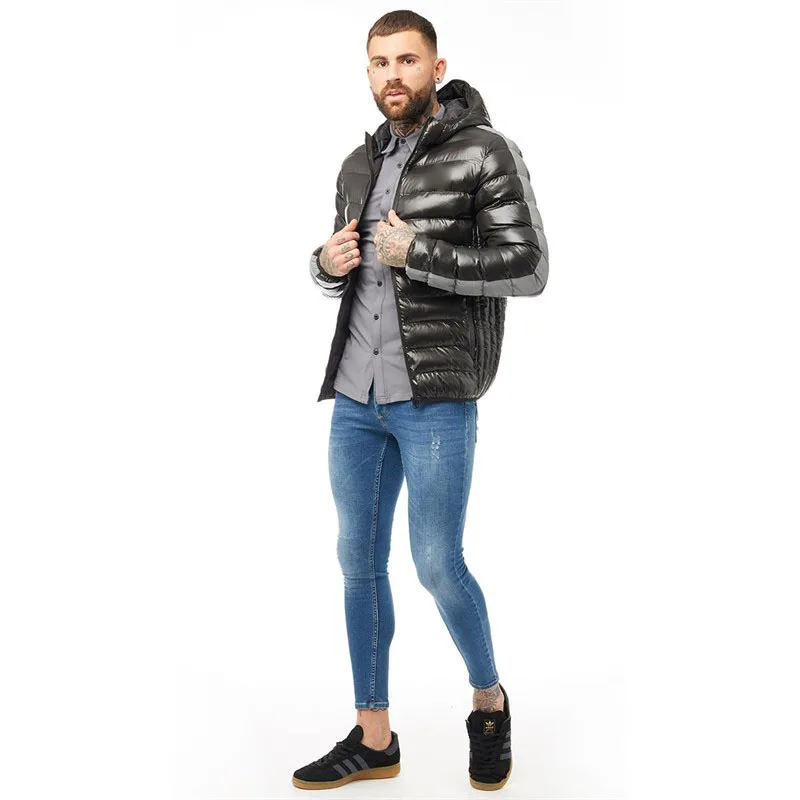 Reflective puffer jacket men winter 2021 Excellent quality super bright shining style bubble jacket / puffer jacket for unisex