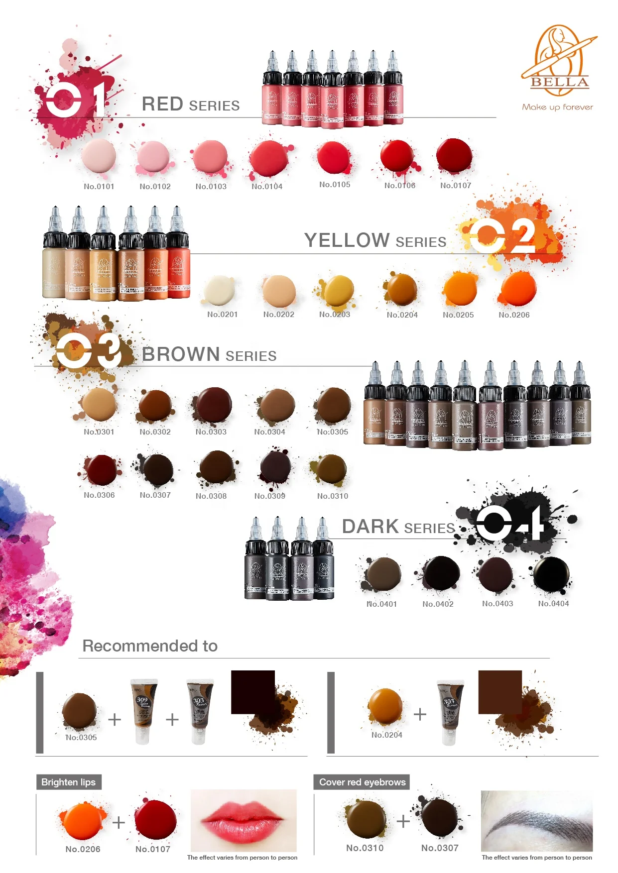 0103 Permanent makeup ink tattoo pigment For Eyebrows Powder Brows Nano Brows Machine Use Eyebrow Lips Tattoo lip gloss Pigment