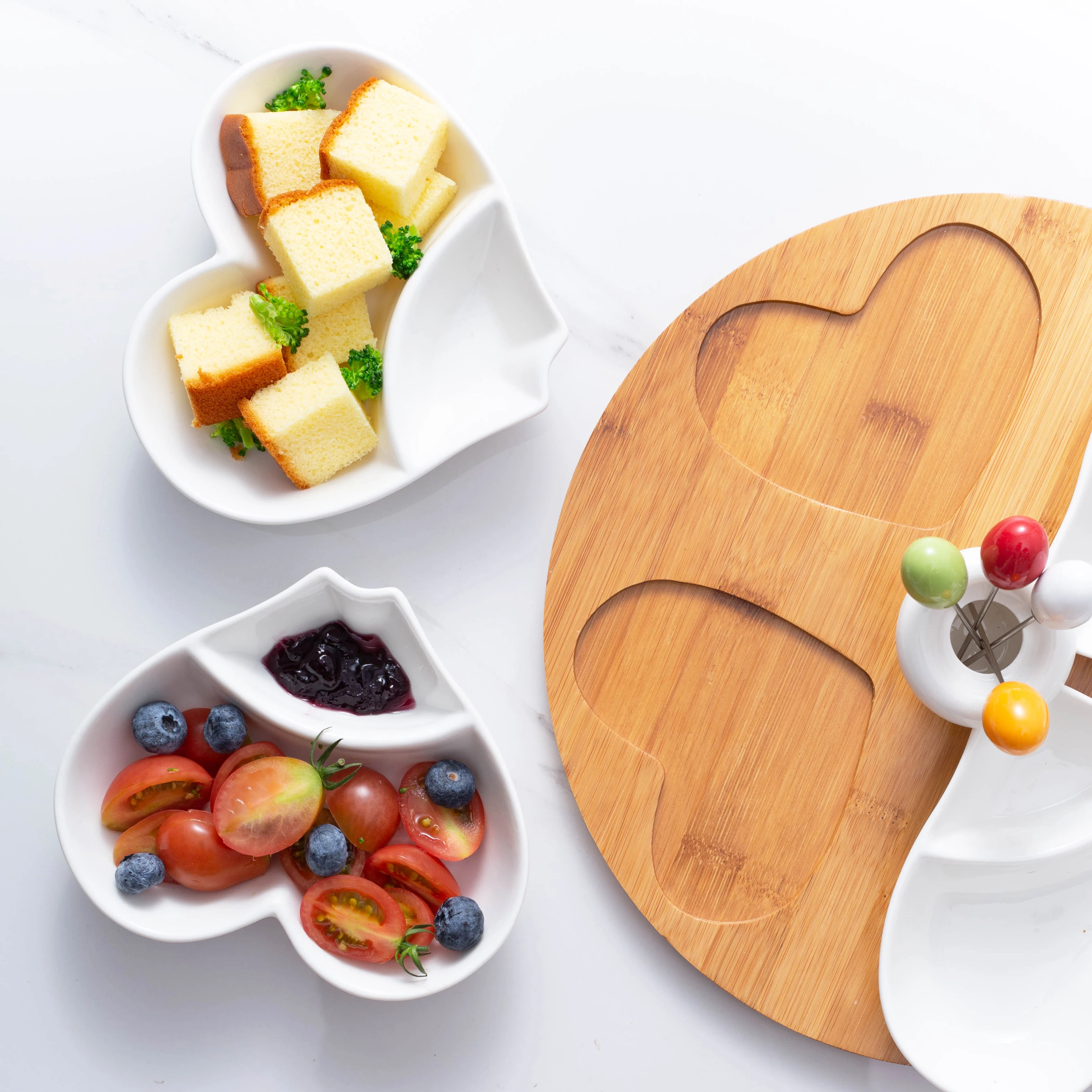 Декоративные решетчатые чаши с бамбуковым подносом в античном стиле, керамические тарелки