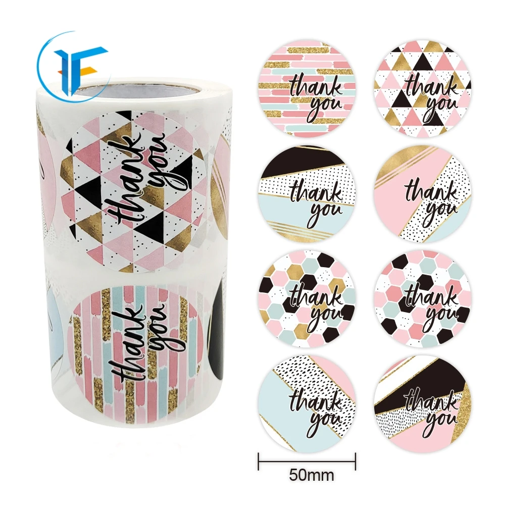Cheap Price round pink labels Thank you for supporting my small business