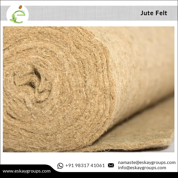 Needle Punch Heavyweight Breathable Jute Felt for Sale Technology Made 183 - 200 Cm Width Nonwoven Jute Weed Control Mat ESKAY