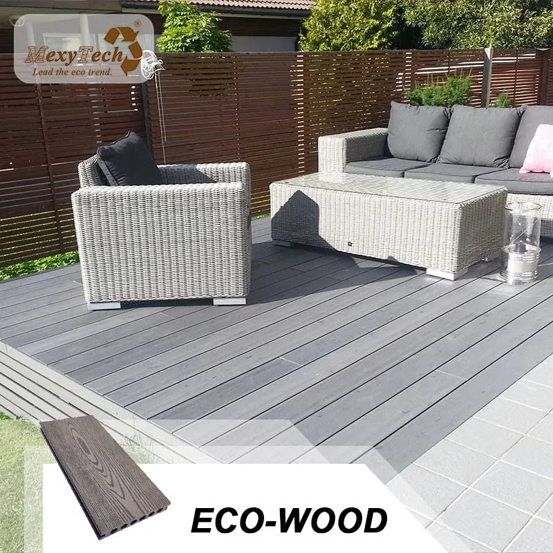 traditional style strong uv resistance wood plastic composite wpc floor decking decking for park and garden