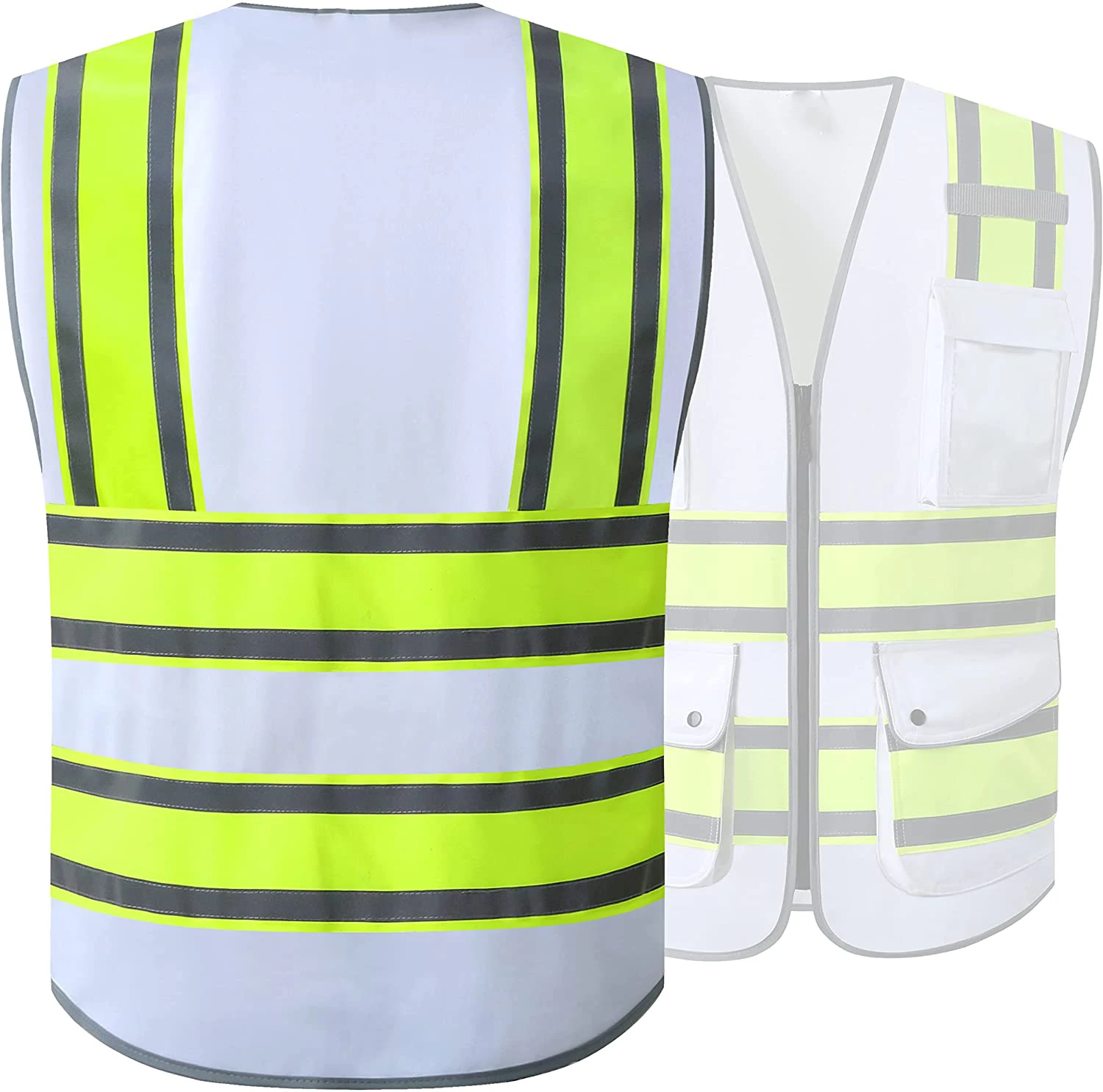 OEM Customized logo high visibility reflector construction work pockets reflective safety vest