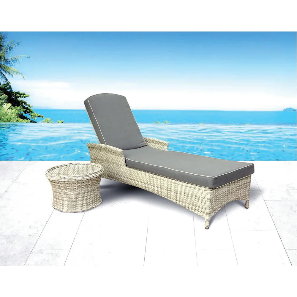 
OC024 - Outdoor Furniture Swimming Pool Sun Lounger Plastic Luxury Sunbed Customised Beach Frame Rattan 