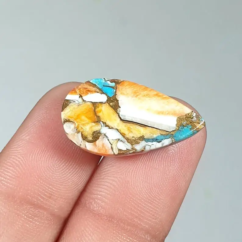 Jewelry Making Natural Oyster Turquoise Cabochon Stone Smooth Pear Cut Shape Turquoise Loose Gemstones at Affordable Prices OEM