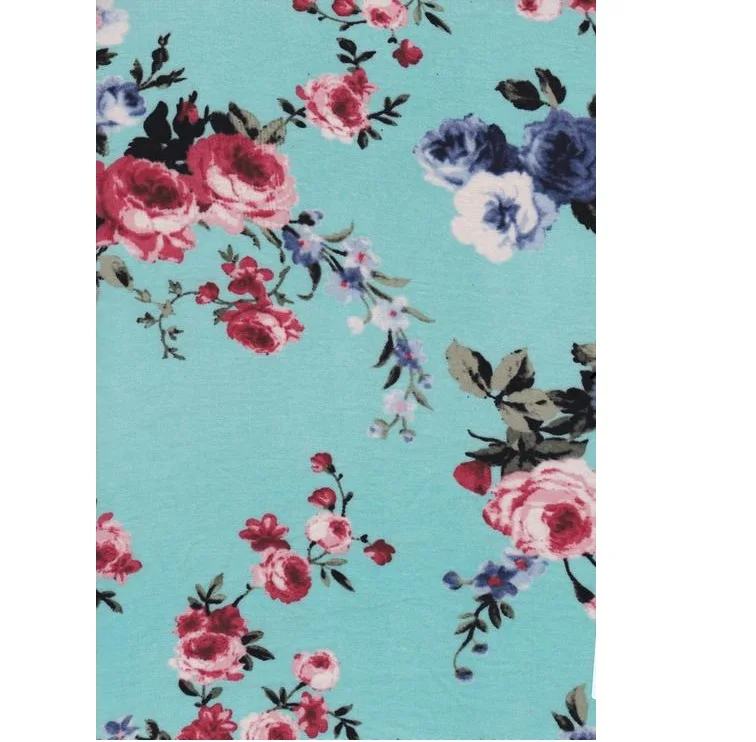 
Rayon Challis Floral Print Mint 100% Rayon Challis Quality Makes a Fresh 