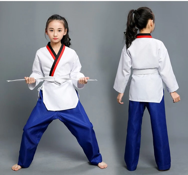 Kids Karate uniform Professional Karate kyoku-shin Suit Kimono Karate Gi Uniforms RED BLUE Taekwondo  Training Clothes With Belt