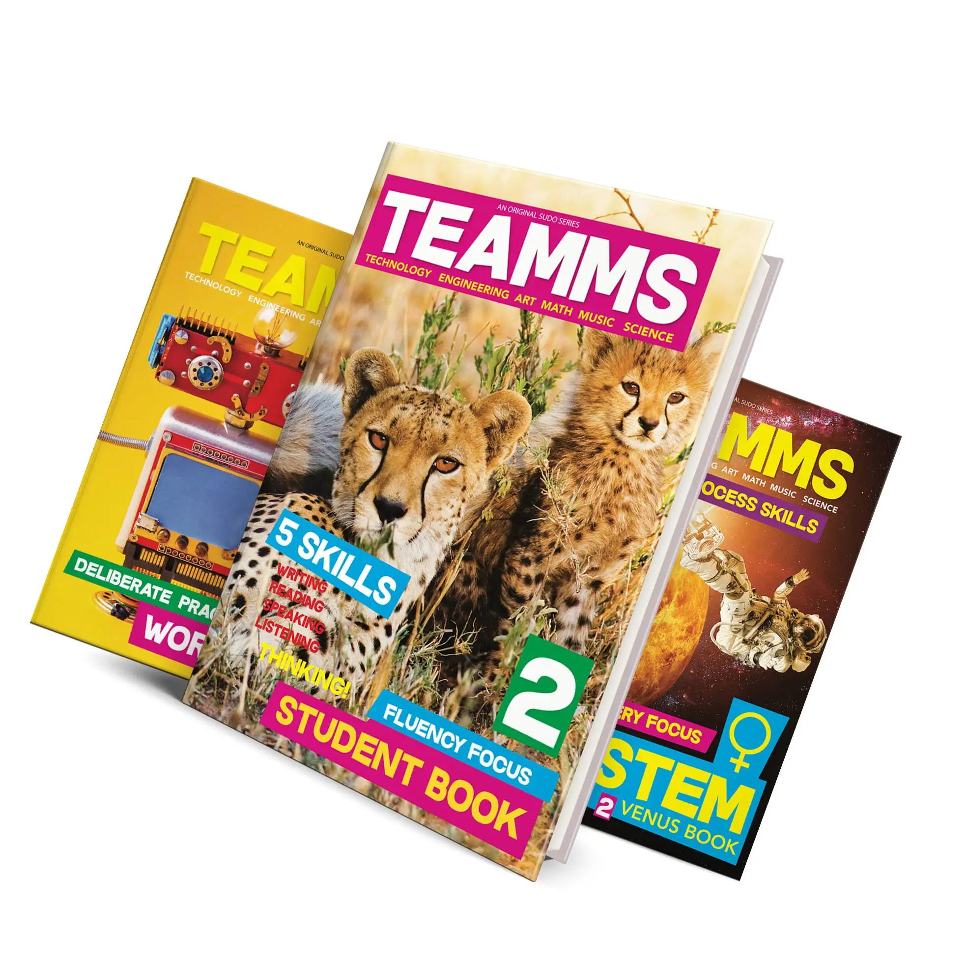 TEAMMS Level 2 (Student Book+Workbook+STEM Book) Children Language Learning English Books for Elementary Students