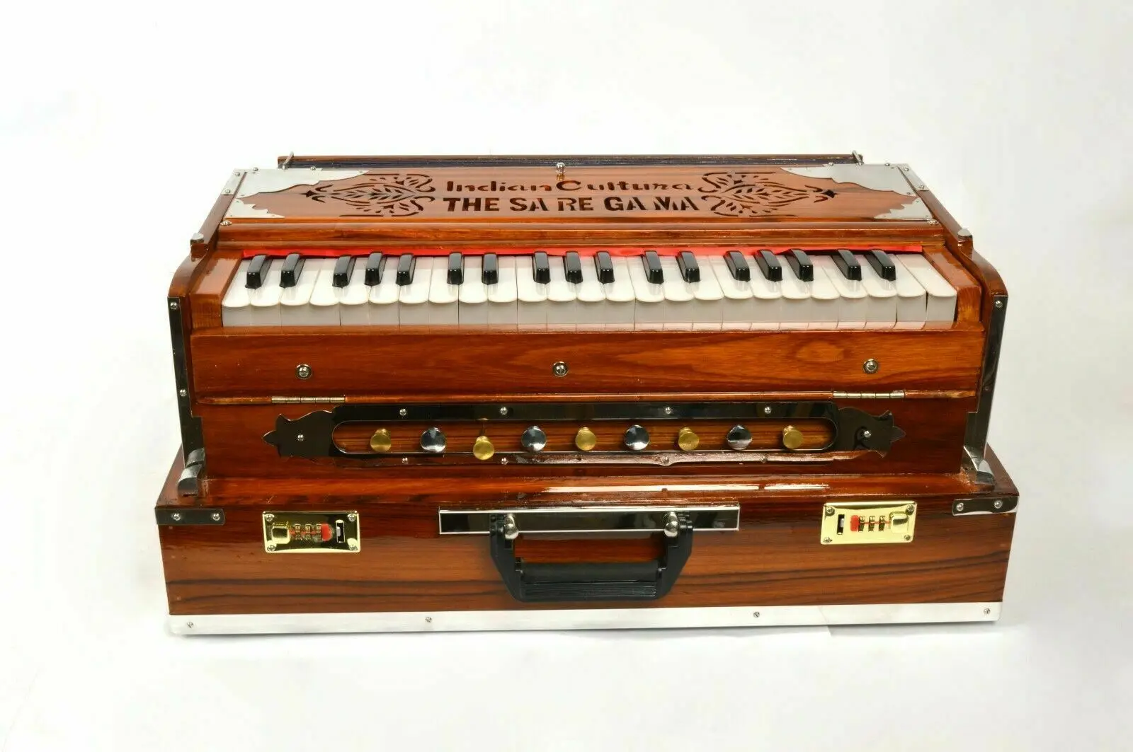 Portable Harmonium High Class Sound 9 Stopper Portable 3.5 Octave Double Reed Baja With Coupler Kapler Bass Male
