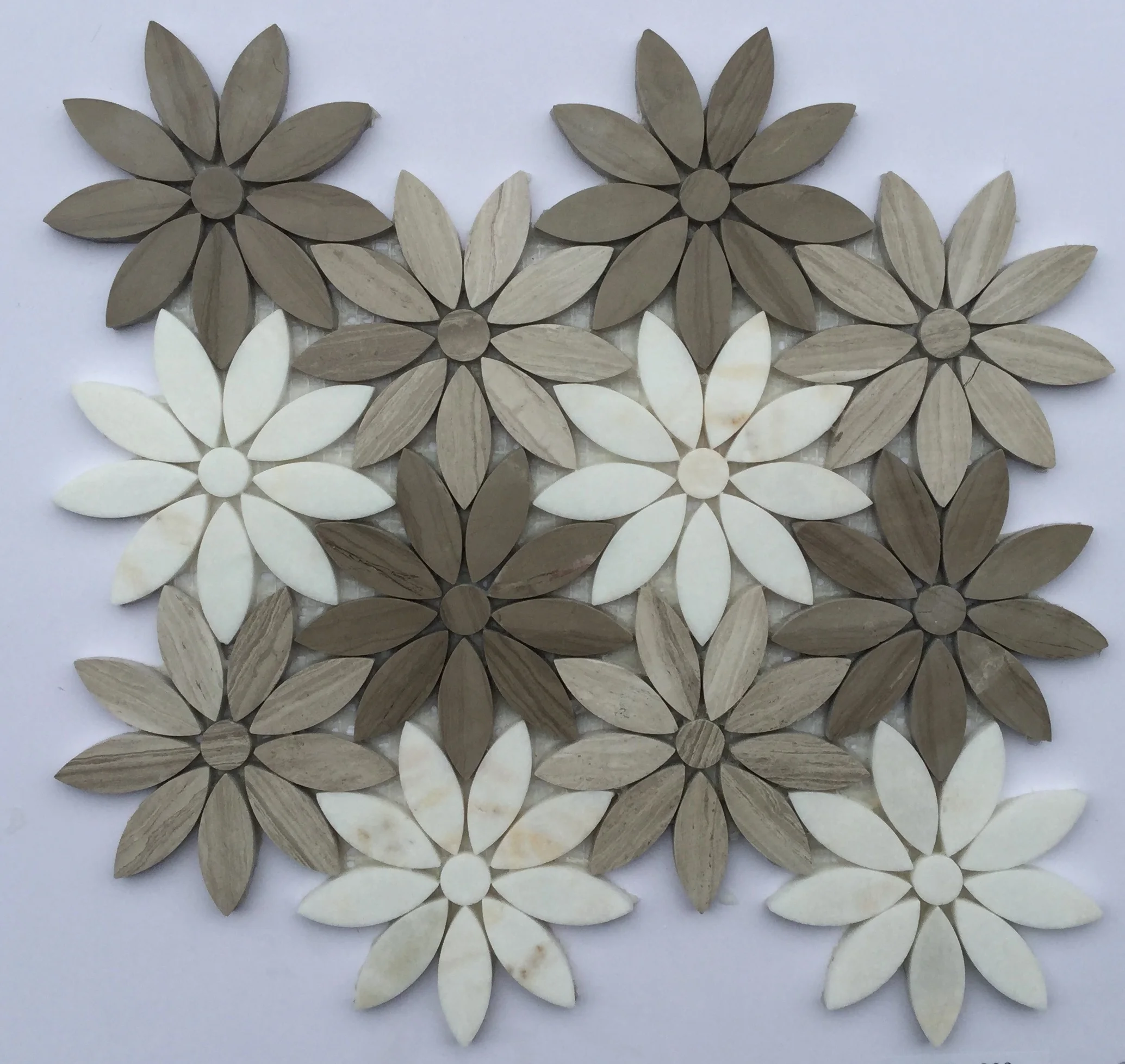 
Flower Pattern White Carrara Waterjet marble mosaic 