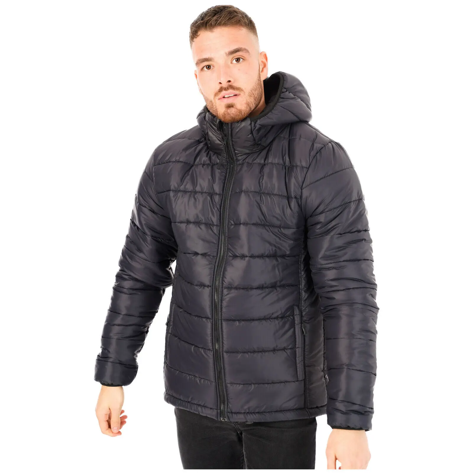 MENS QUILTED PADDED BUBBLE PUFFER JACKET WARM PLAIN LINED CASUAL DOWN PARKA COAT custom bubble jacket men