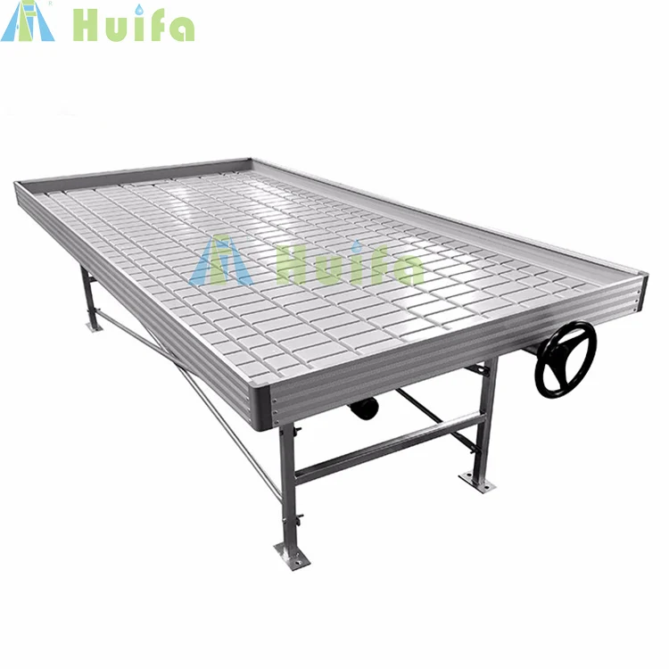 New type Hydroponic Grow Systems Film 30 X 100 Greenhouse Ebb And Flow Rolling Table for Greenhouse planting