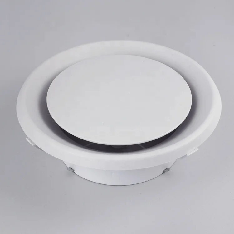 Детали для кондиционера, круглый регулируемый пластиковый высокий круговой потолочный воздушный диффузор, подключенный к воздуховоду