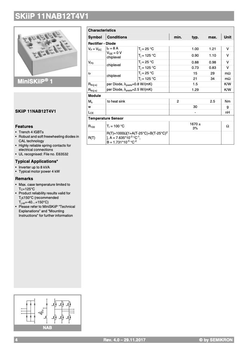 Good Quality Original And Certified SKiiP 11NAB12T4V1 From Germany Other Sensors Motion Sensors