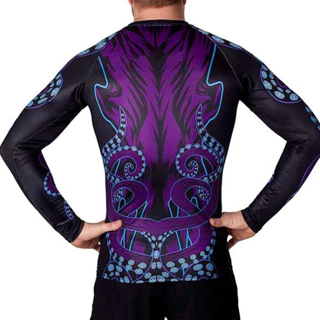 Custom Design compression mma rash guard,mma rash guard,white & black color printed men rash guard