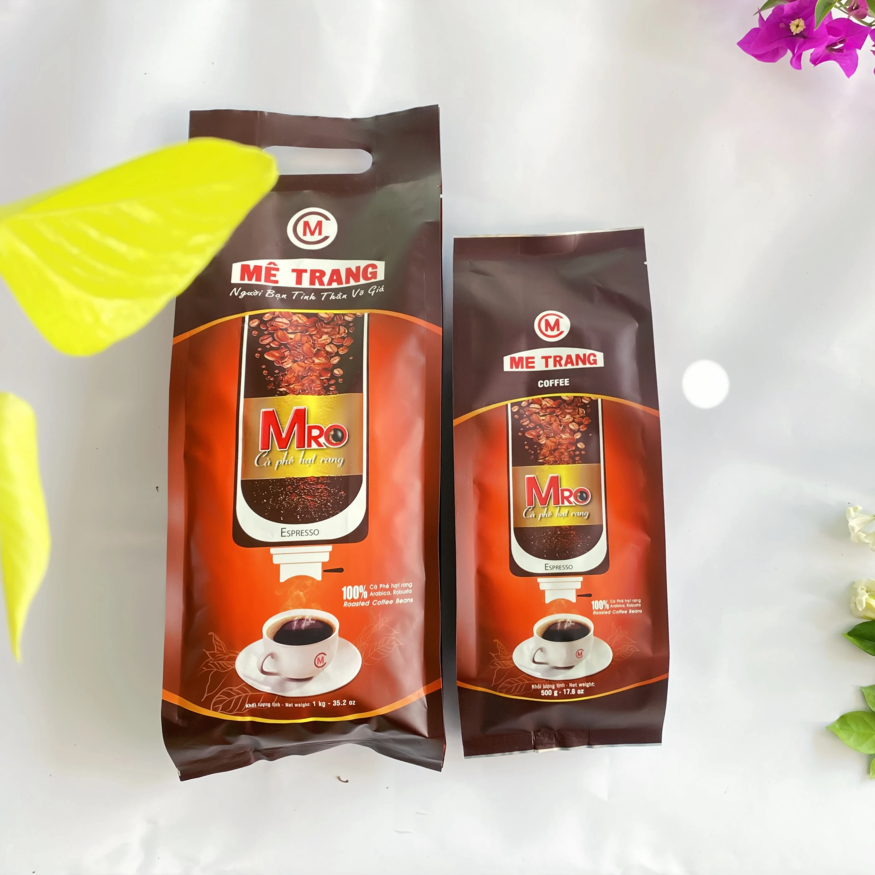 OEM Service Mellow Taste Caffeinated 1Kg/Bag Mro Roasted Coffee Beans With Medium Roast HACCP HALAL Certification