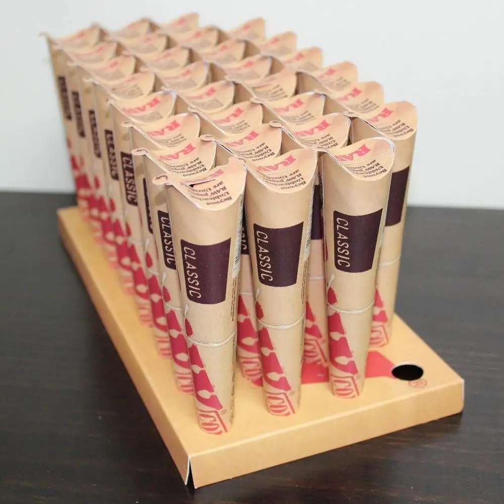 
100% Genuine Raw King Size Slim Rolling Paper Organic Cone Tips Mat Tray Smoking 