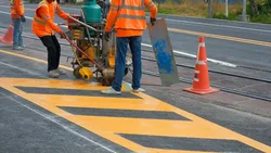 Powder Coating Spray Thermoplastic Road Marking Painting With White Yellow Red Green Blue Color From Malaysia