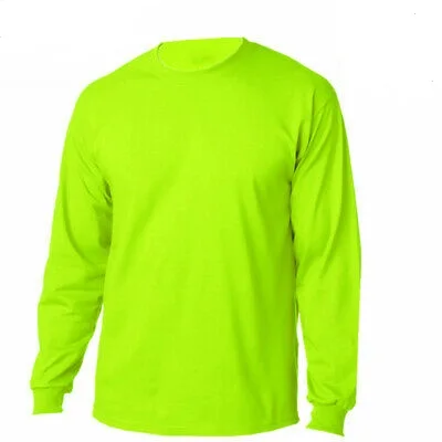 Зеленый цвет высокое качество ориентированная на экспорт футболка с круглым вырезом и длинным рукавом оптовая цена Мужская из