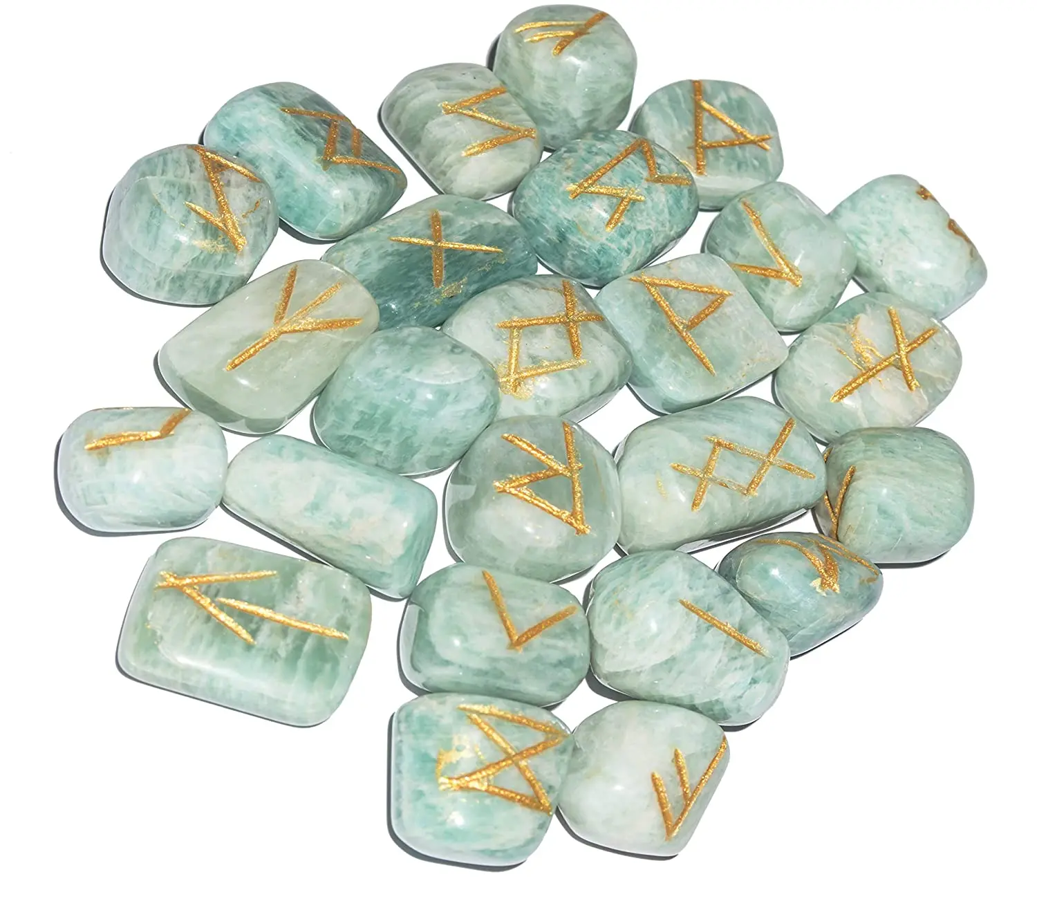 Качественные драгоценные камни из амазонита с кристаллами Руны Для экстрасенсорных способностей и интуиции по лучшим ценам из Индии