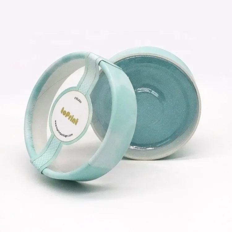 Wholesale Custom Empty Cosmetic False Eyelash Packaging Cylinder Round Paper Box With Plastic Insert