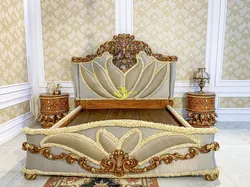 Классическая европейская королевская кровать из ткани