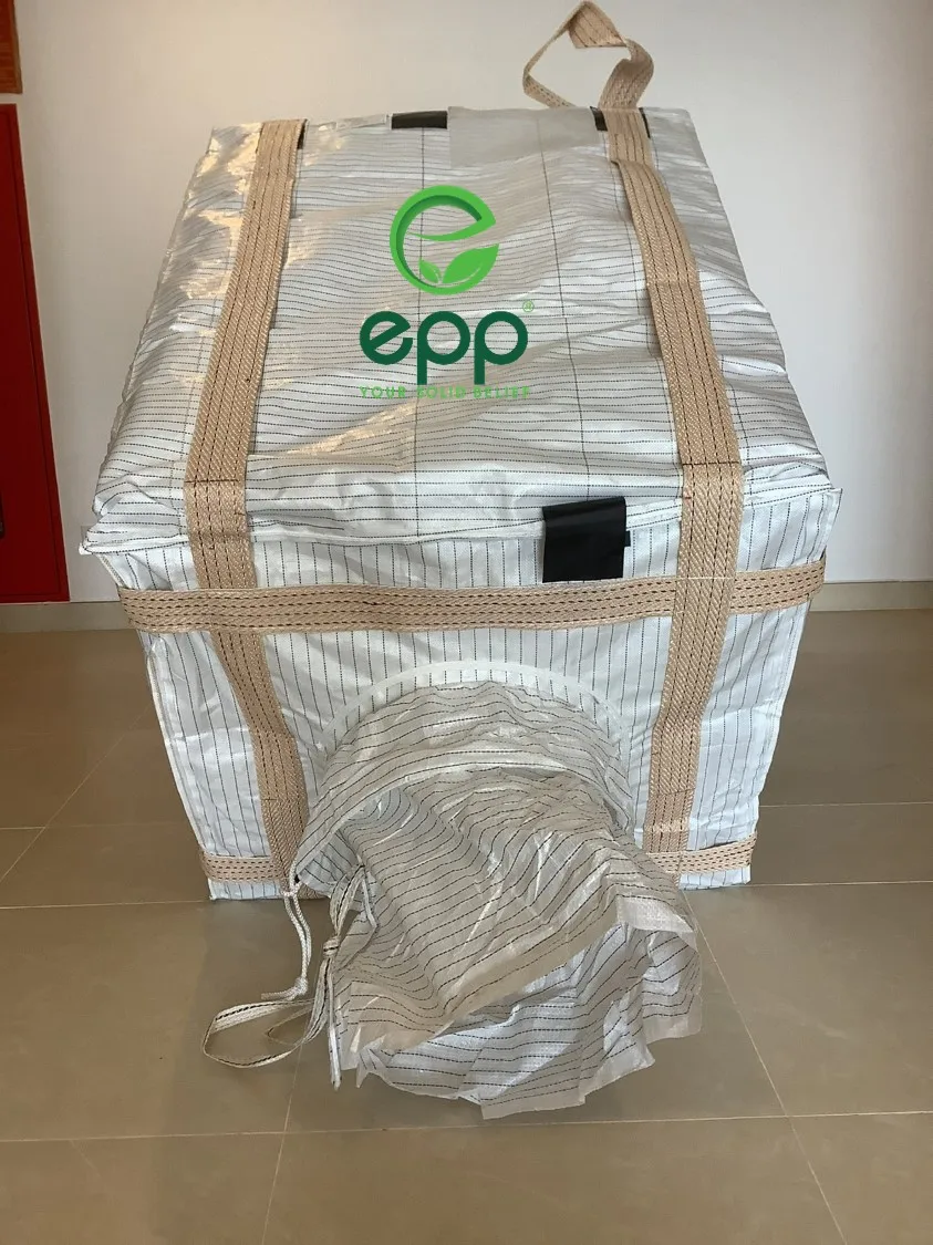 Вьетнам 1 тонна-Биг-бег объемом в тканых ПП-90x90x120 см мешок для сыпучих продуктов легковоспламеняющихся порошков 500 кг 1000 700 2000 u-образной панелью с проводящий Биг-бэг