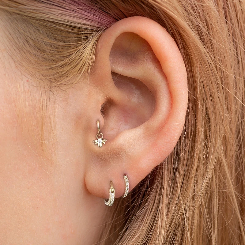 CANNER Gold 925 Sterling Silver Designer Small 18k Plated For Women Round High Quality Hypoallergenic Chunky Bee Hoop Earrings