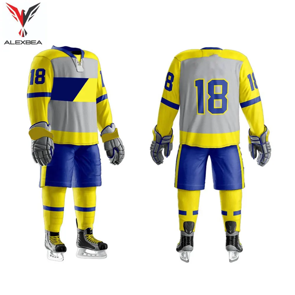 Новейший профессиональный дизайн униформа для хоккея с шайбой Спортивная командная одежда комплекты униформы
