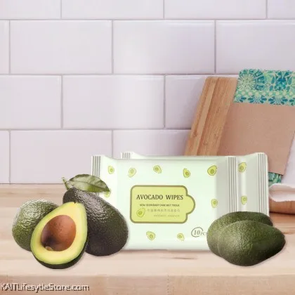 Avocado Supplier KAIT Mini Wet Tissue Scent/ Fruit Scent Baby Wet Tissues Malaysia Cleaning 13.5cm X 2cm X 7.5cm