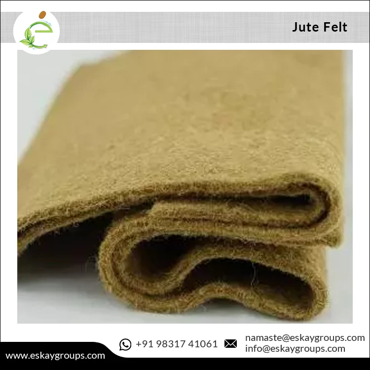 Needle Punch Heavyweight Breathable Jute Felt for Sale Technology Made 183 - 200 Cm Width Nonwoven Jute Weed Control Mat ESKAY