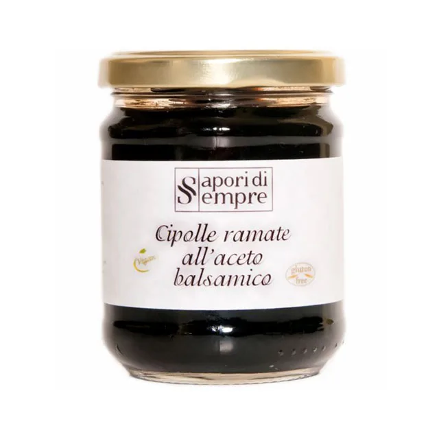#DELIKATESSE Top Quality Made in Italy Coppery Onions in Balsamic Vinegar Sauce Vegan Gluten Free Condiment - Seasoning