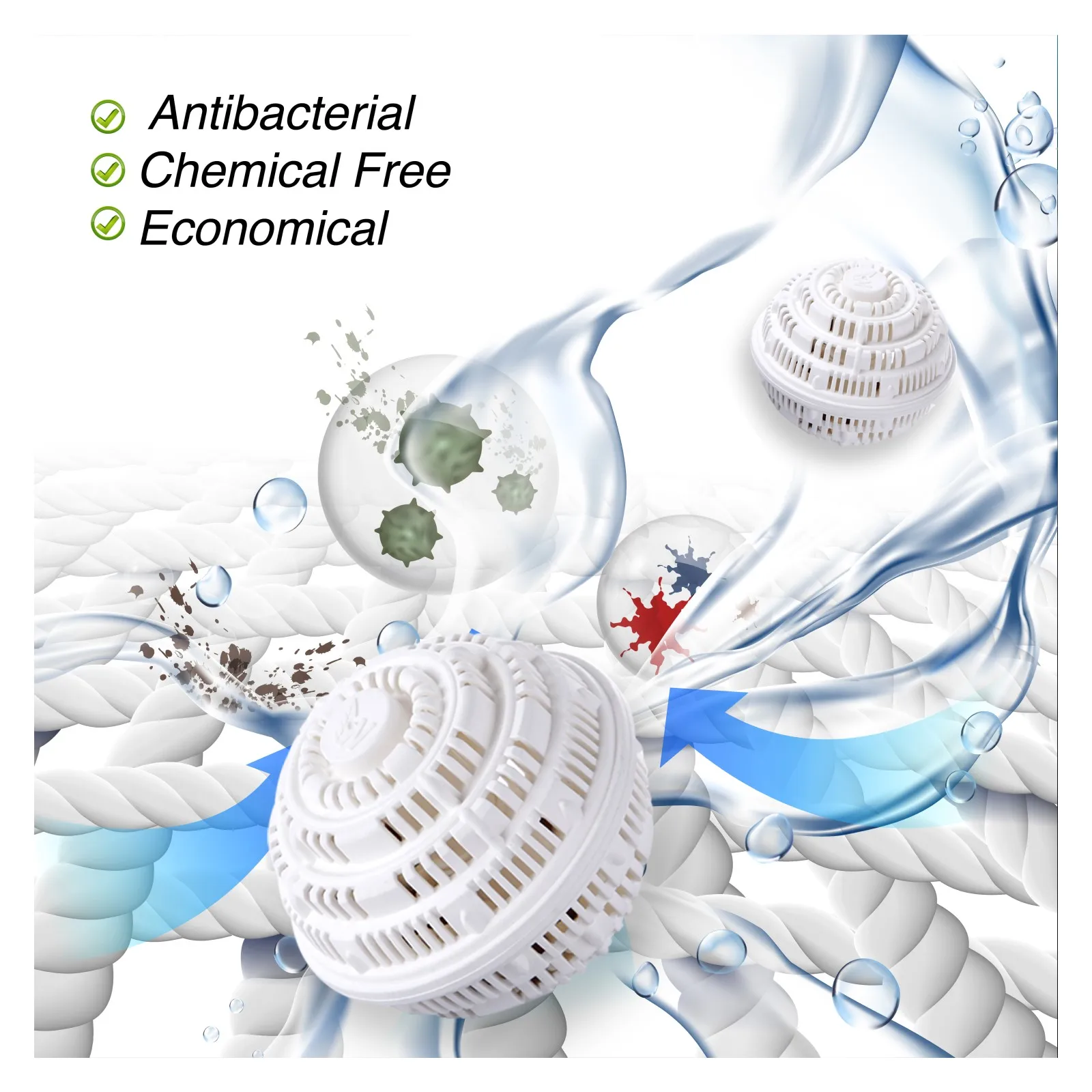 High Quality Eco Hi-Ball Power Clean Laundry without Any Detergent Globe type Special Ceramic Ball for Washing Machine